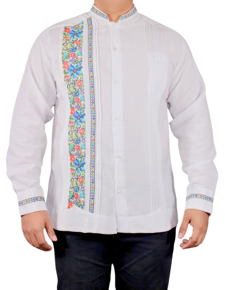 Guayabera Bordada Manga Larga para Hombre Teya Artesanal