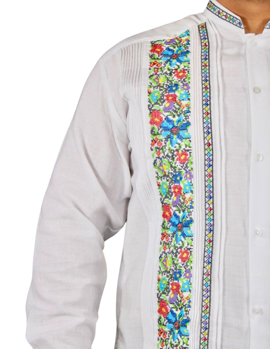 Guayabera Bordada Manga Larga para Hombre Teya Artesanal