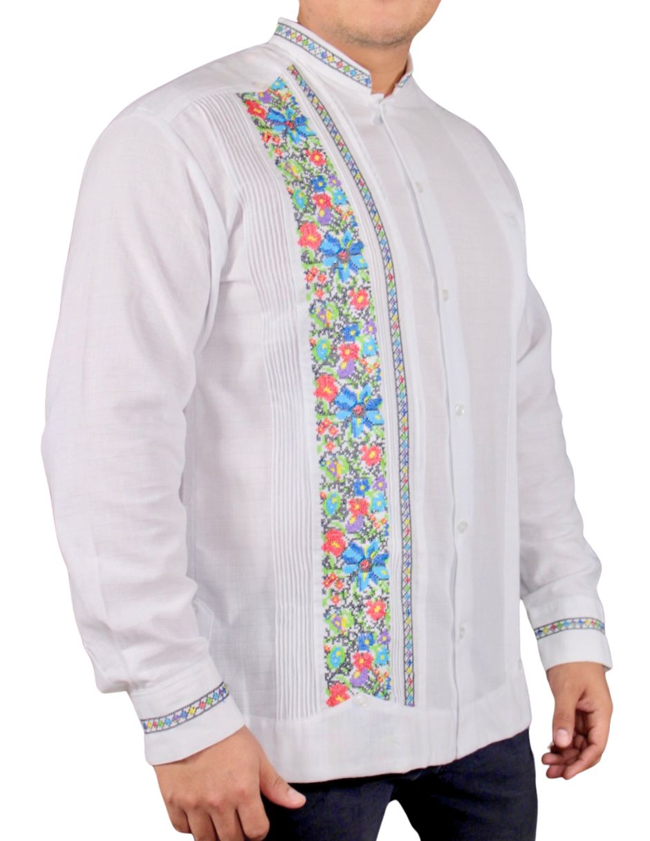 Guayabera Bordada Manga Larga para Hombre Teya Artesanal