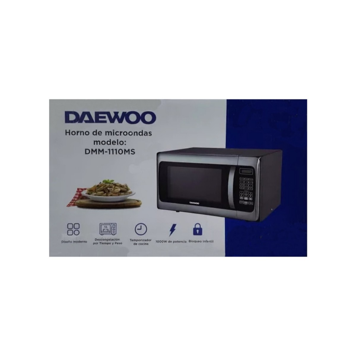 Horno de Microondas Daewoo 1.1 Pies Cúbicos Gris DMM-1110MS