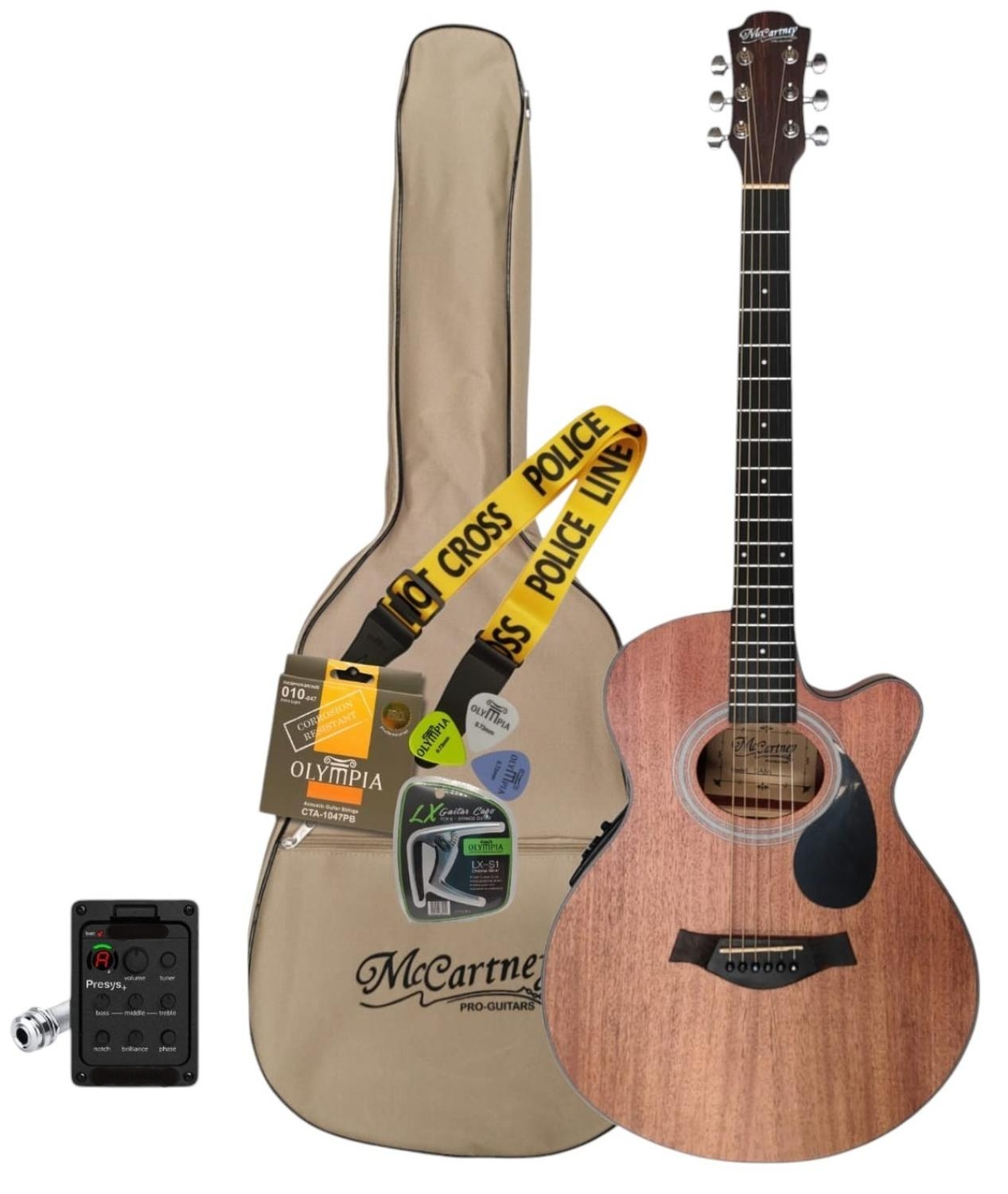 McCartney Qa66 Guitarra Electroacústica con Pastilla y afinador