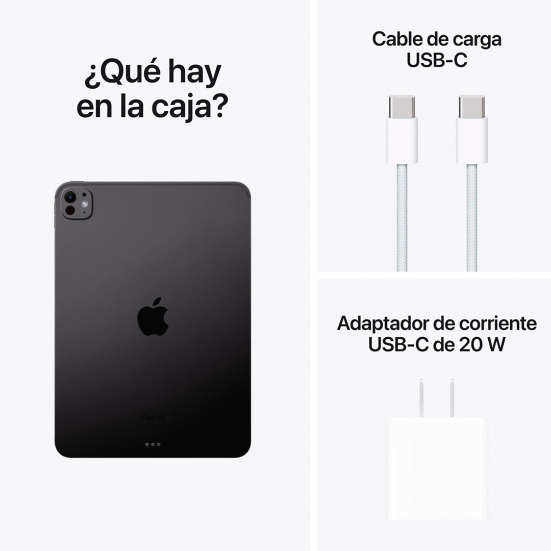 Apple iPad Pro 11", WiFi Cellular Chip M4, RAM 8 GB, 256 GB Negro Espacial