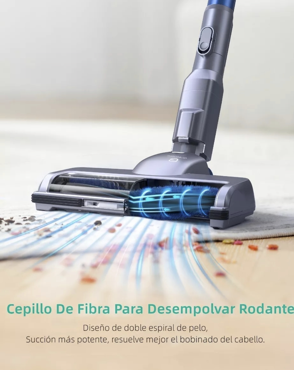 Aspiradora inalámbrica 6 in 1 Greenote GSC50 23Kpa 200W gris y azul