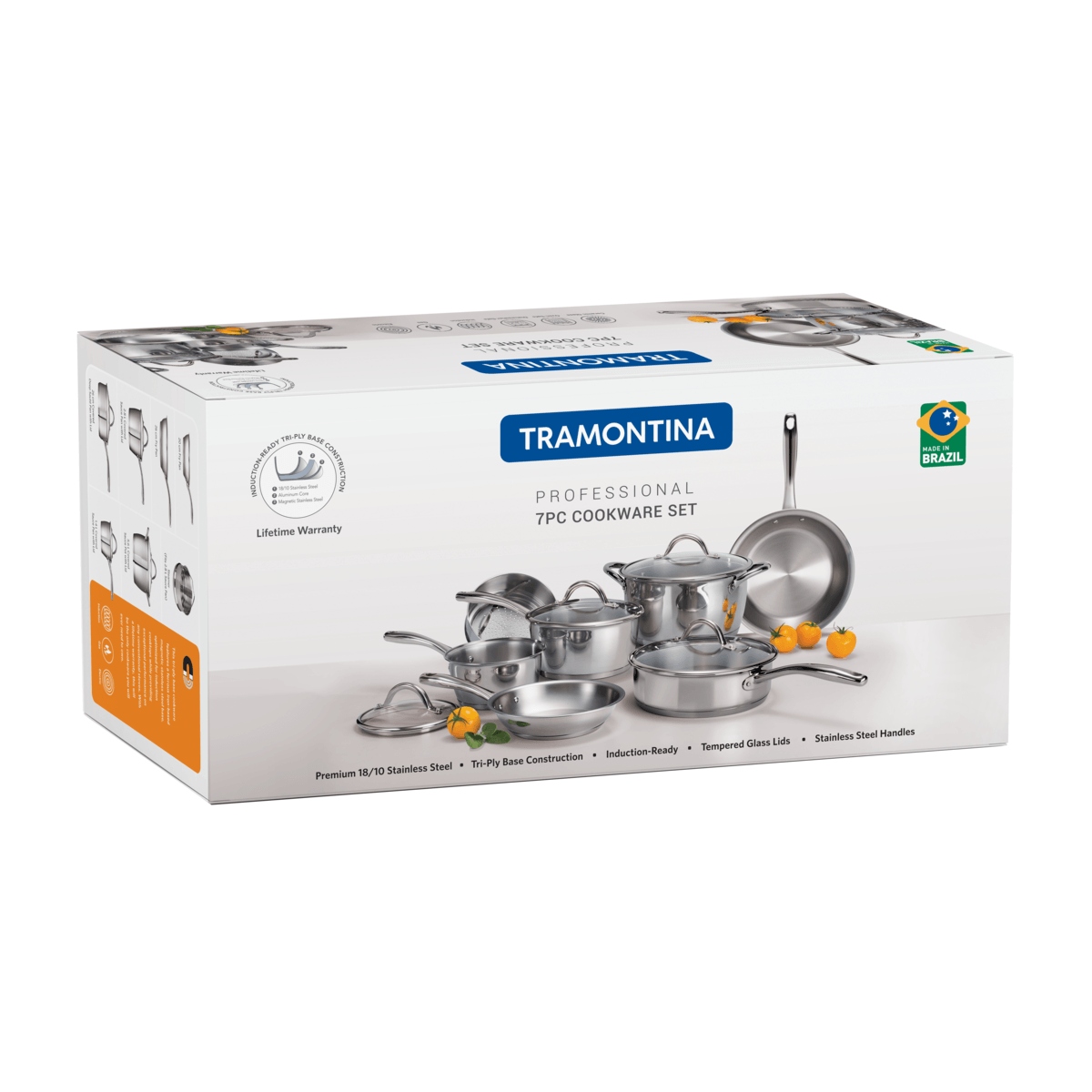 Bateria de Cocina Tramontina 65650/136 Allegra 11 Piezas Acero Inox ENDY9
