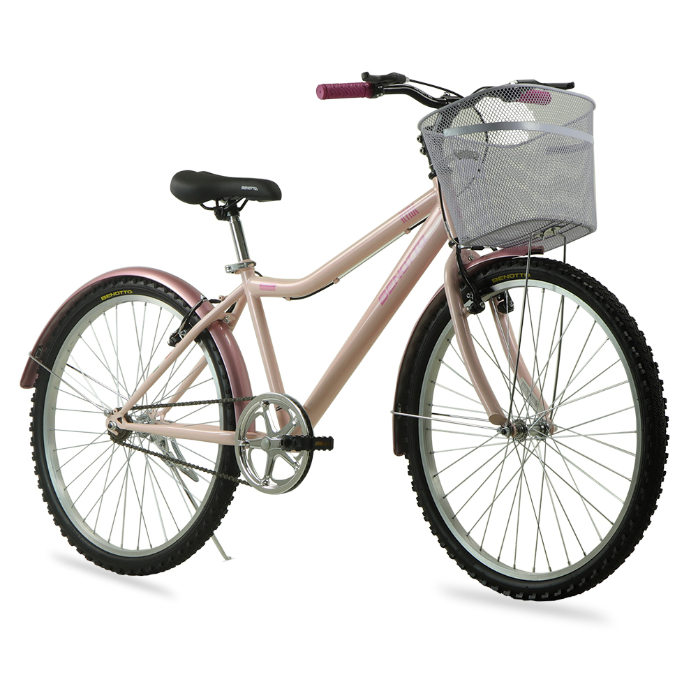 Bicicleta BENOTTO Montaña KYRA R26 Acero Blanco/Rosa Metalico