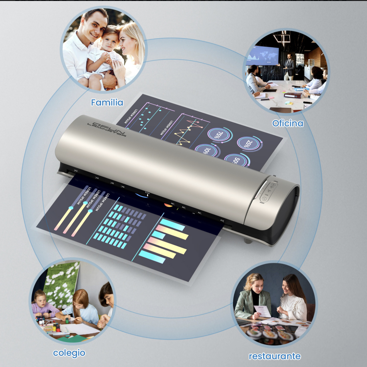 Laminadora Enmicadora 13 Pulgadas Térmica Frío Y Foil Compatible Con Carta a4 oficio legal tabloide a3 30 Micas Incluidas Para Uso En Oficina Y Hogar Qfun ML-MX-SL999-S