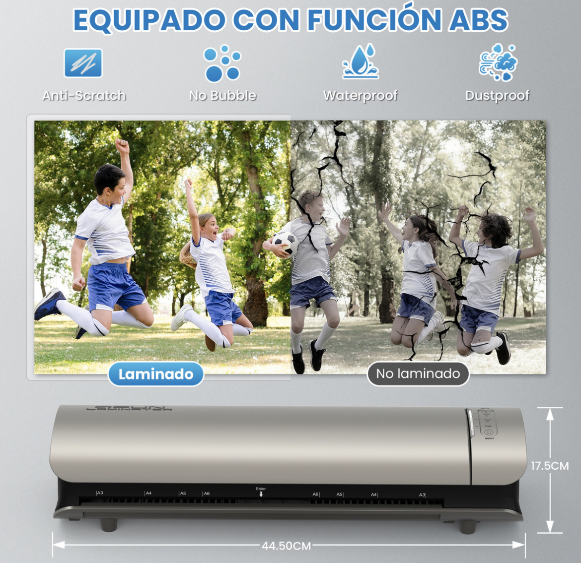 Laminadora Enmicadora 13 Pulgadas Térmica Frío Y Foil Compatible Con Carta a4 oficio legal tabloide a3 30 Micas Incluidas Para Uso En Oficina Y Hogar Qfun ML-MX-SL999-S