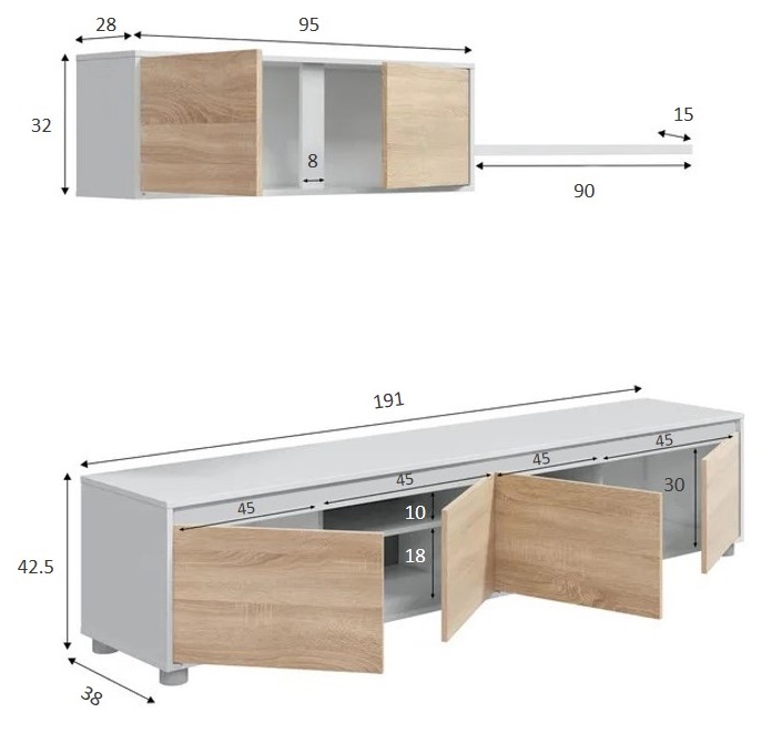Mueble de TV Artik Blanco con Monarca