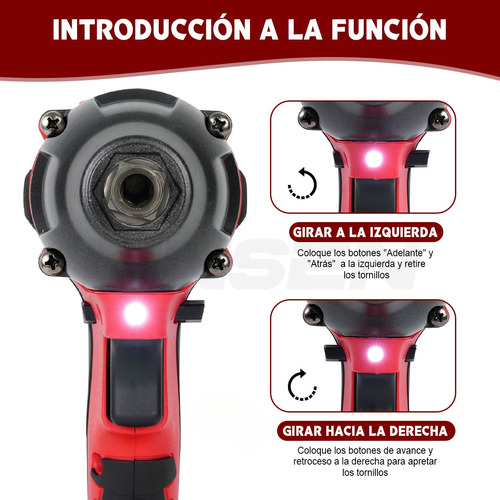 Llave De Impacto Inalámbrica Pistola Taladro Eléctrica 2pila