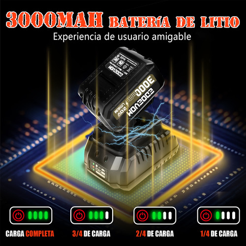Llave De Impacto Inalámbrico Kit Edoevom Con 2baterías 3.0ah