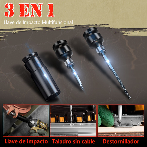 Llave De Impacto Inalámbrico Kit Edoevom Con 2baterías 3.0ah
