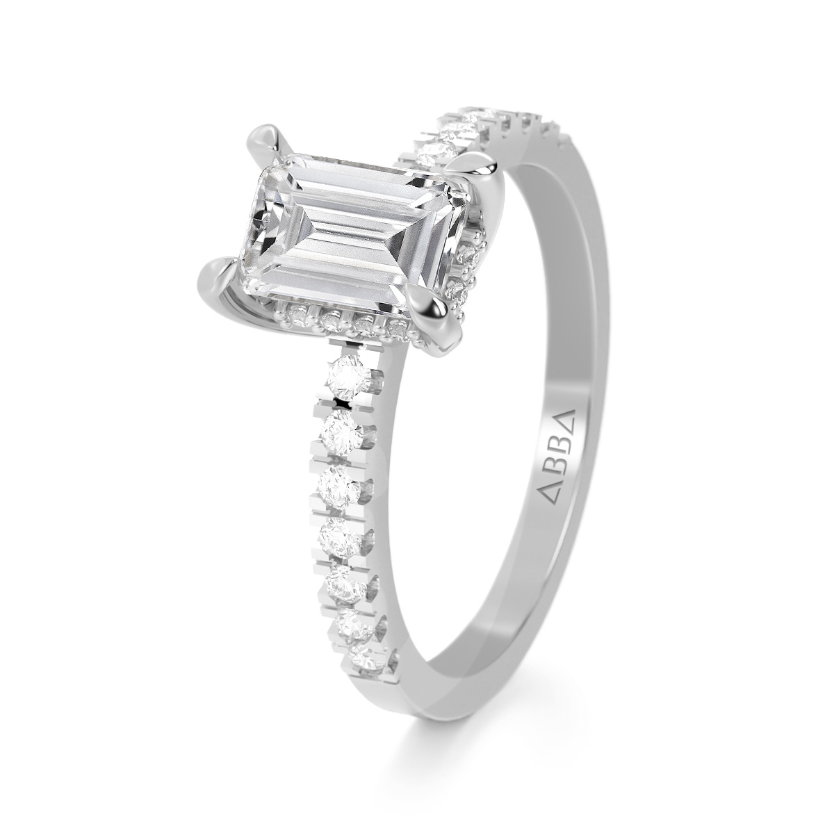 Anillo de Compromiso Oro 10K Blanco Sublime Abba Joyas