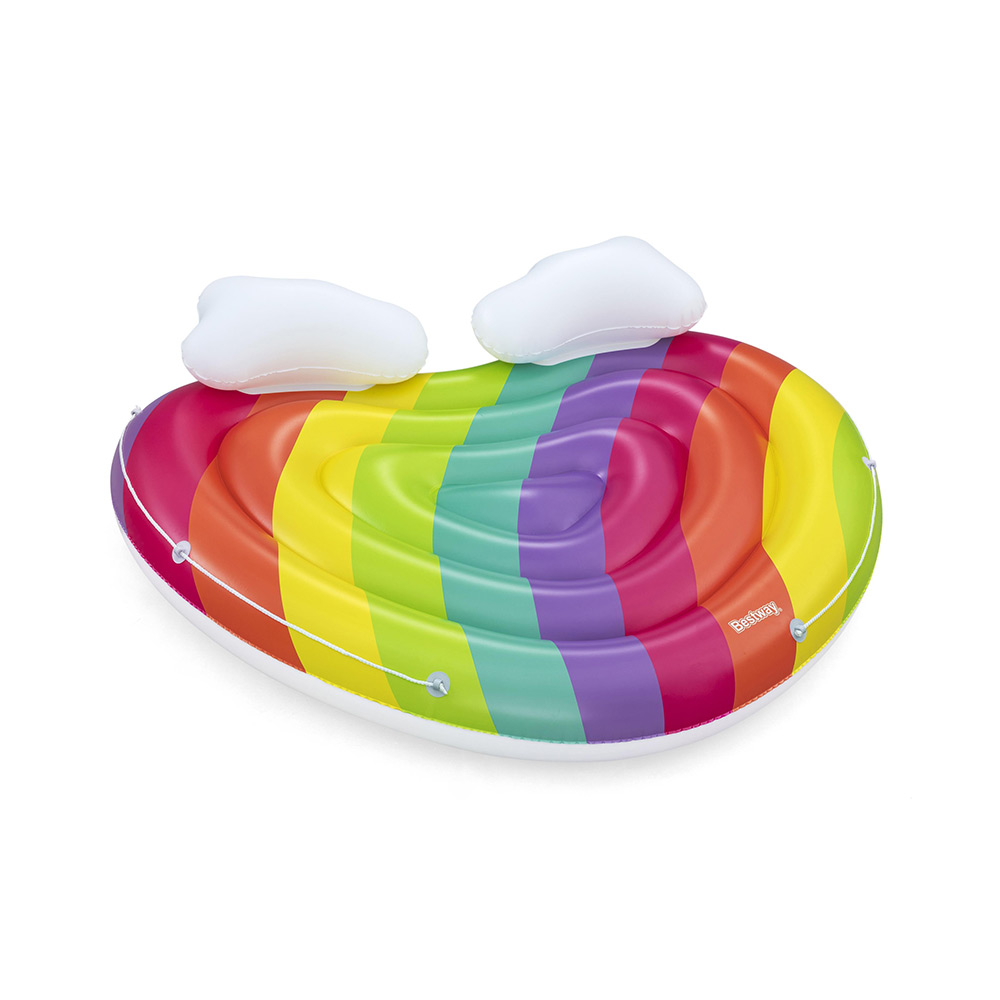 Inflable Montable Salvavidas Bestway Corazon Arcoiris 1.75m