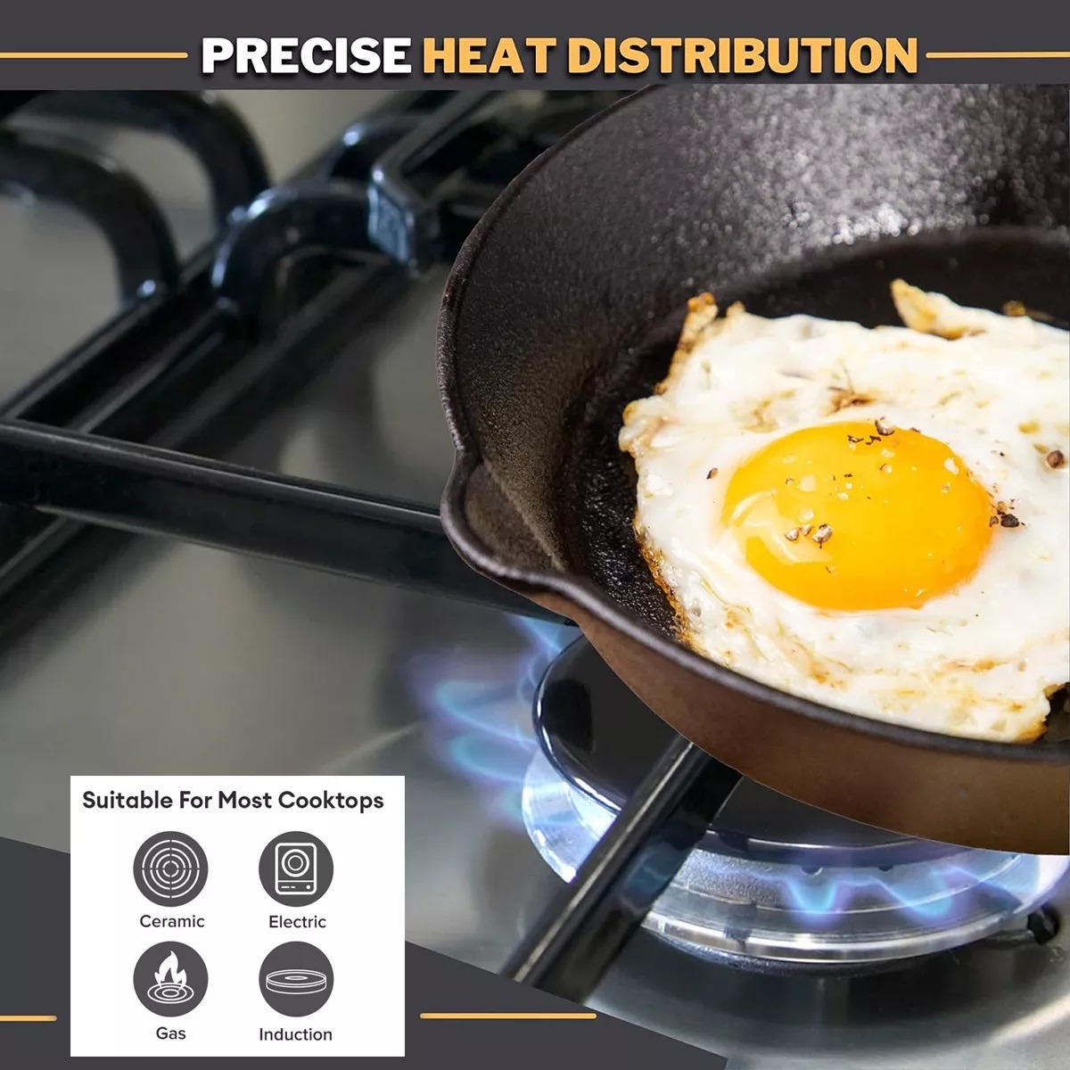4pcs Sartenes De Hierro Fundido Skillet Sarten Para Cocinar