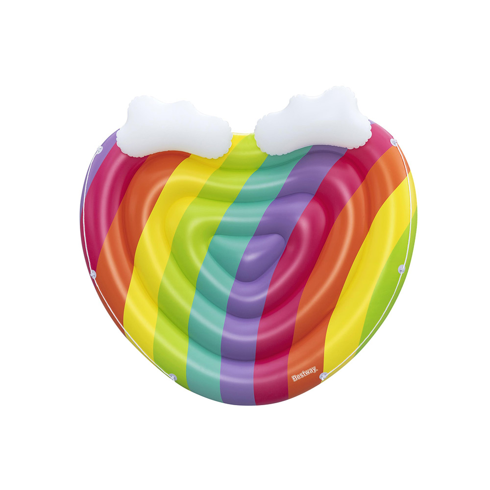 Inflable Montable Salvavidas Bestway Corazon Arcoiris 1.75m