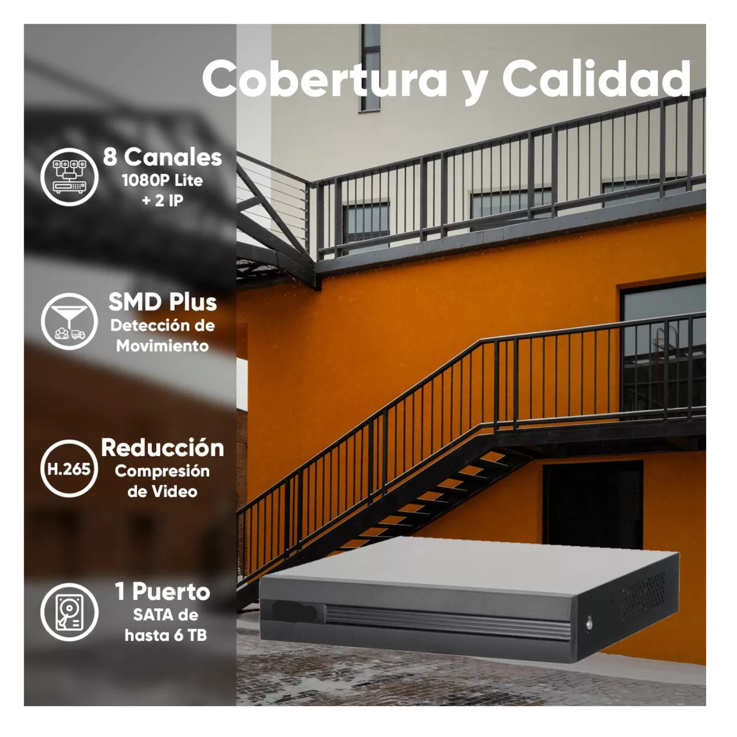 Kit Videovigilancia Cronos 6 Cámaras Bala  Circuito Cerrado