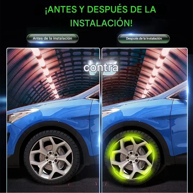 Pegatina roja cinta reflectante llanta rin coche tira advertencia seguridad rueda moto bici alerta