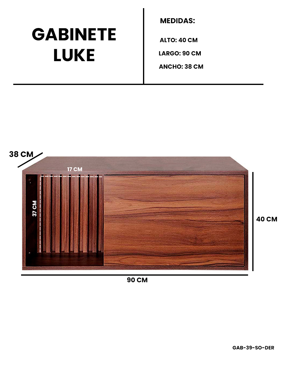 Gabinete Flotante Para Baño LUKE Sin Llave Y Ovalín
