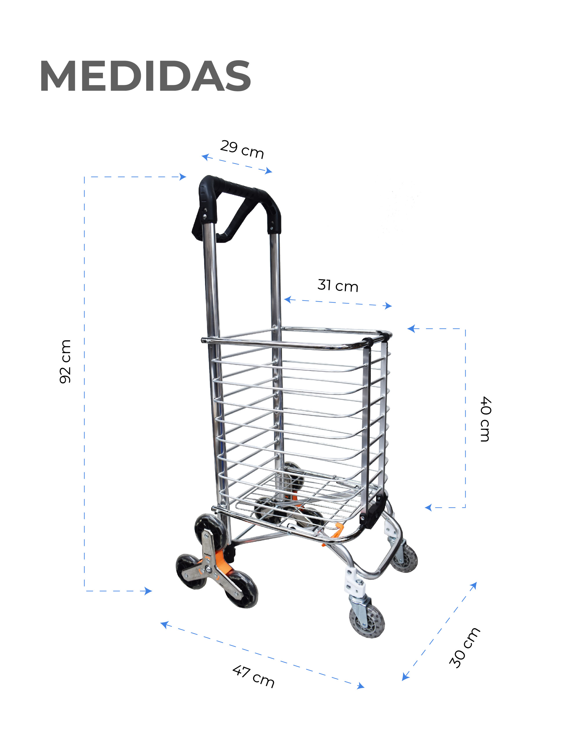 Carrito De Compras Con Canasta Plegable