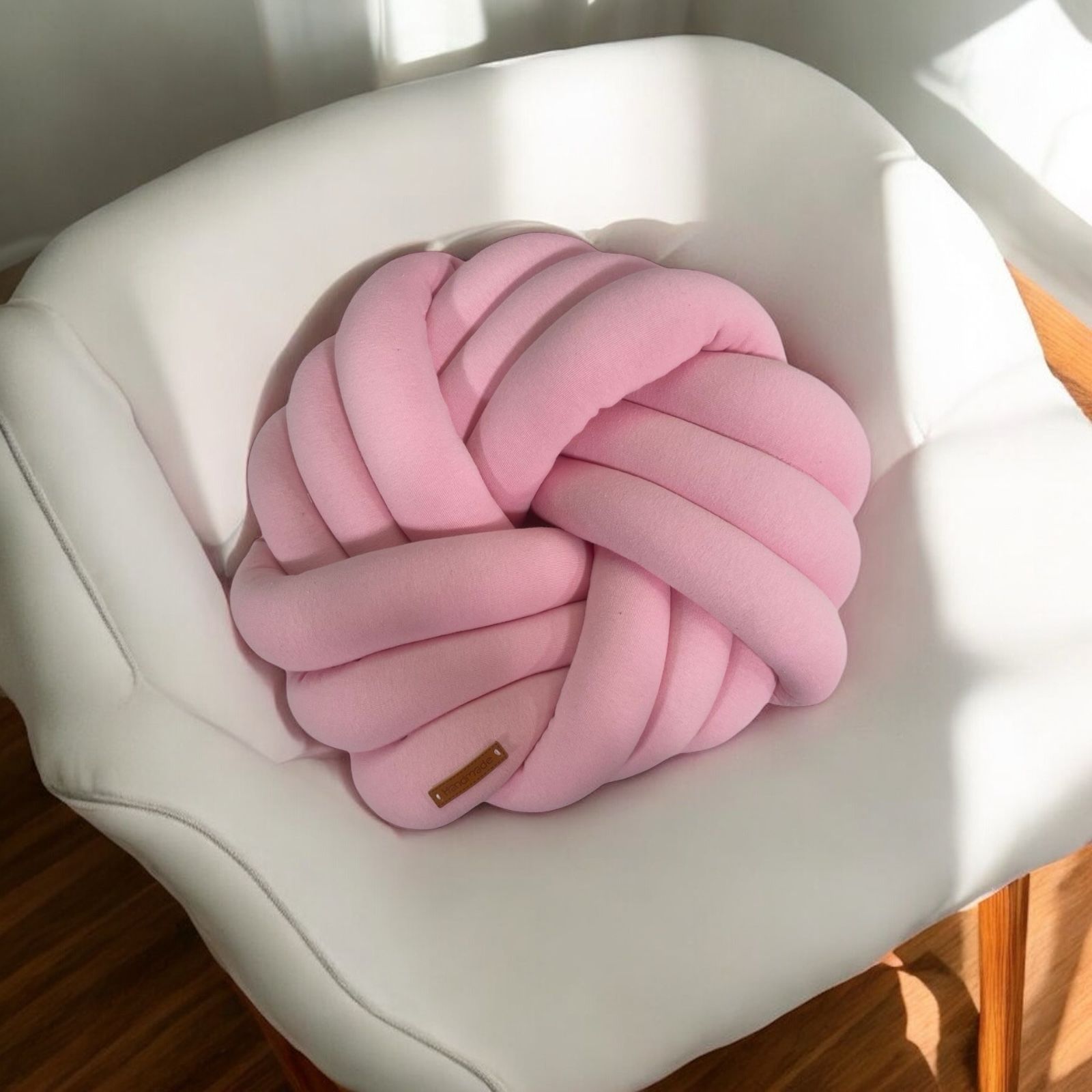 Cojín Nudo Celta 40cm Rosa Decorativo Recamara, Sala hecho a mano