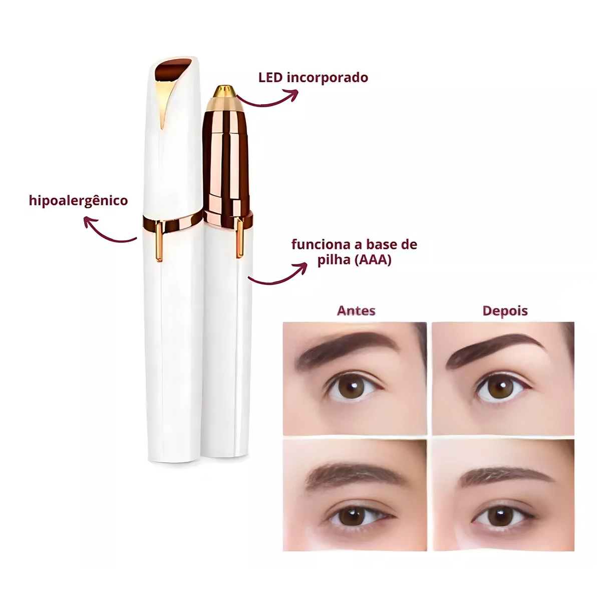 Depilador Removedor Portatil Vello Facial Y Cejas Flawlbss