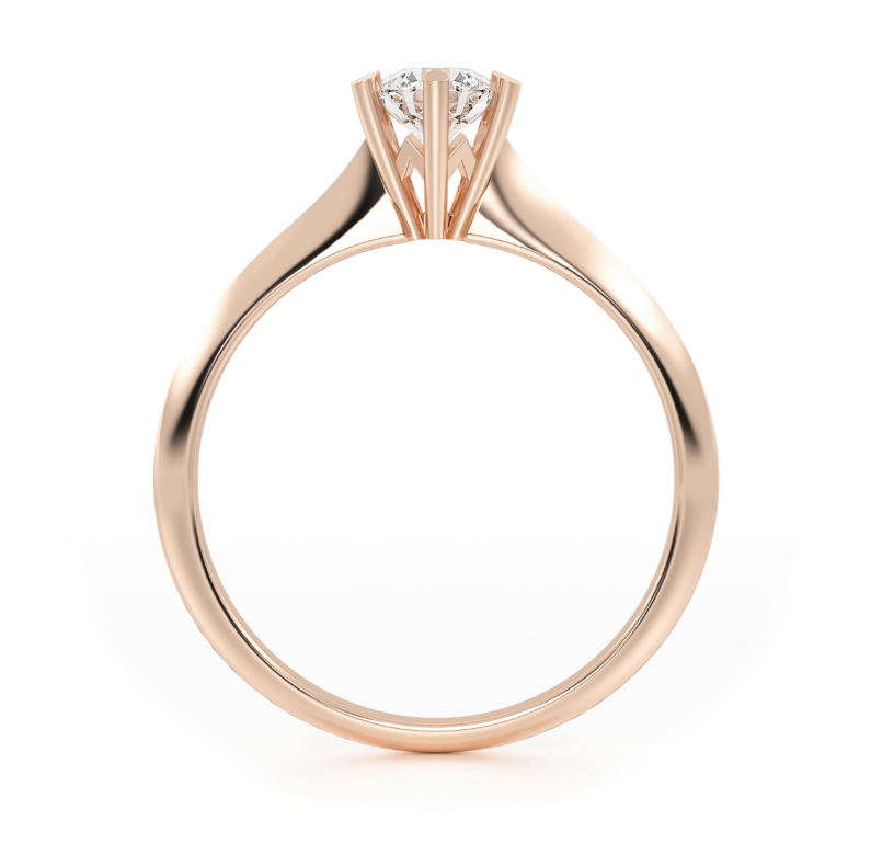 Anillo de Compromiso Clasico Oro 14K Rosa Abba Joyas