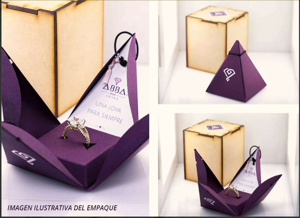 Anillo de Compromiso Clasico Oro 14K Rosa Abba Joyas