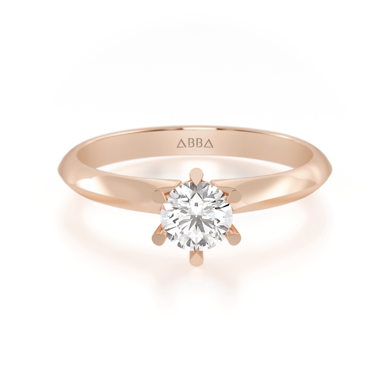 Anillo de Compromiso Clasico Oro 14K Rosa Abba Joyas