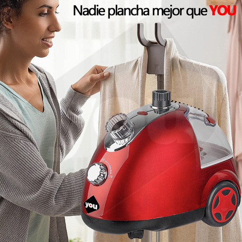 Plancha De Vapor Vertical Profesional Vaporizador Tela Ropa Color Rojo
