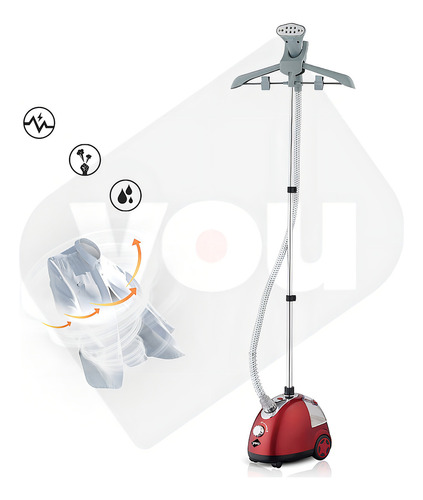 Plancha De Vapor Vertical Profesional Vaporizador Tela Ropa Color Rojo