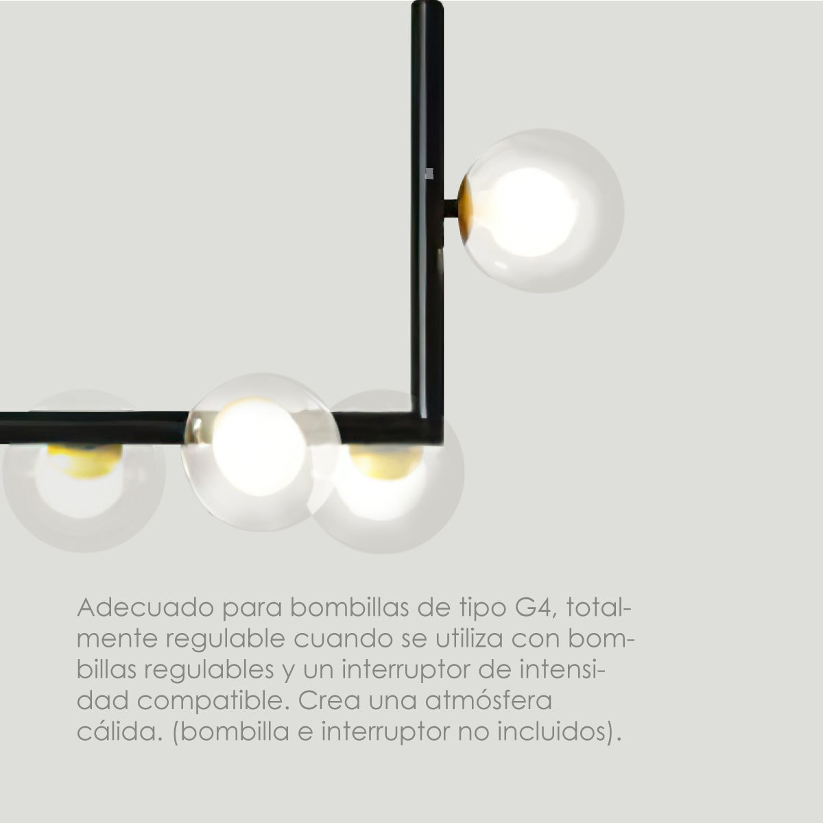 Lampara de techo estilo industrial Lámpara colgante molecular 6 luces