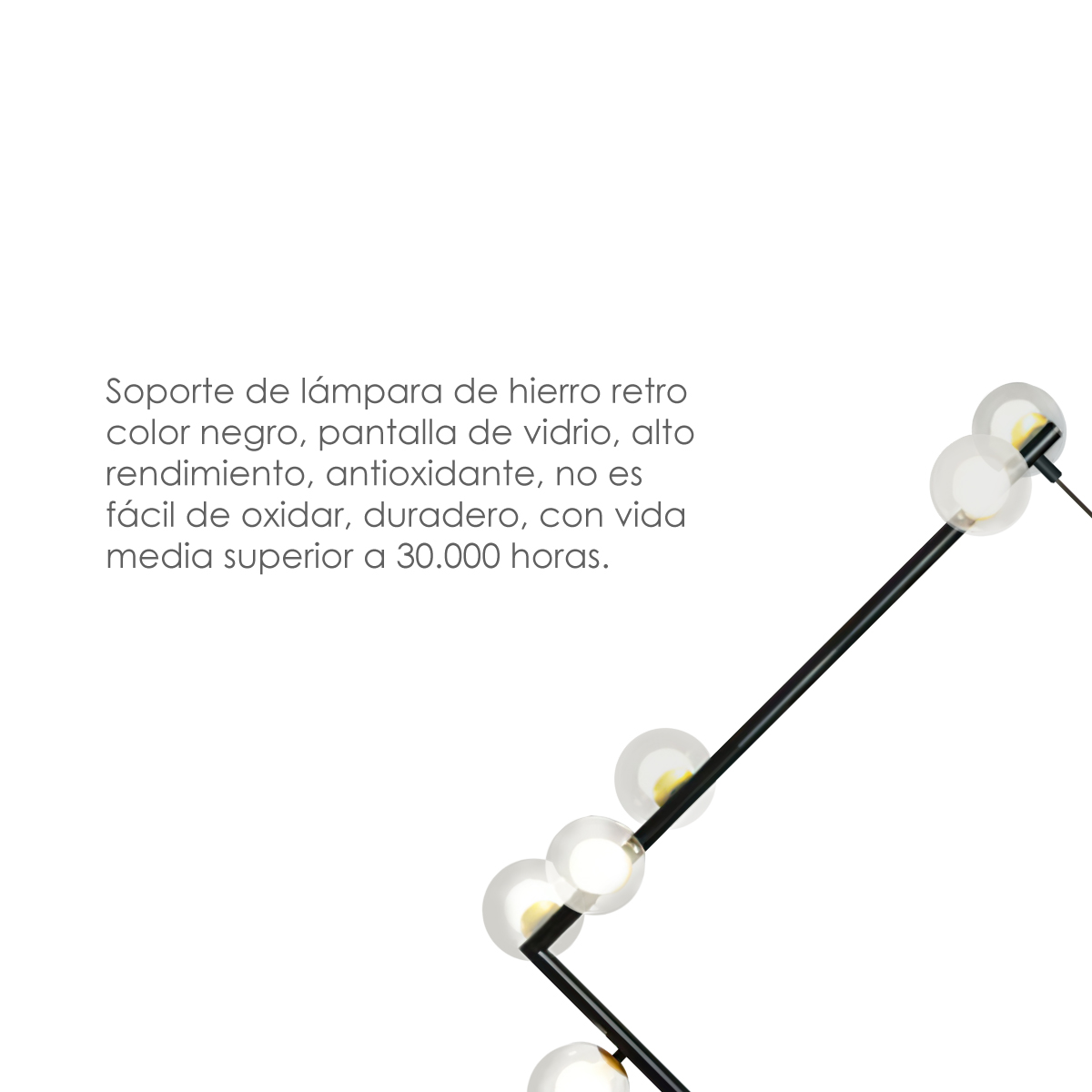 Lampara de techo estilo industrial Lámpara colgante molecular 6 luces