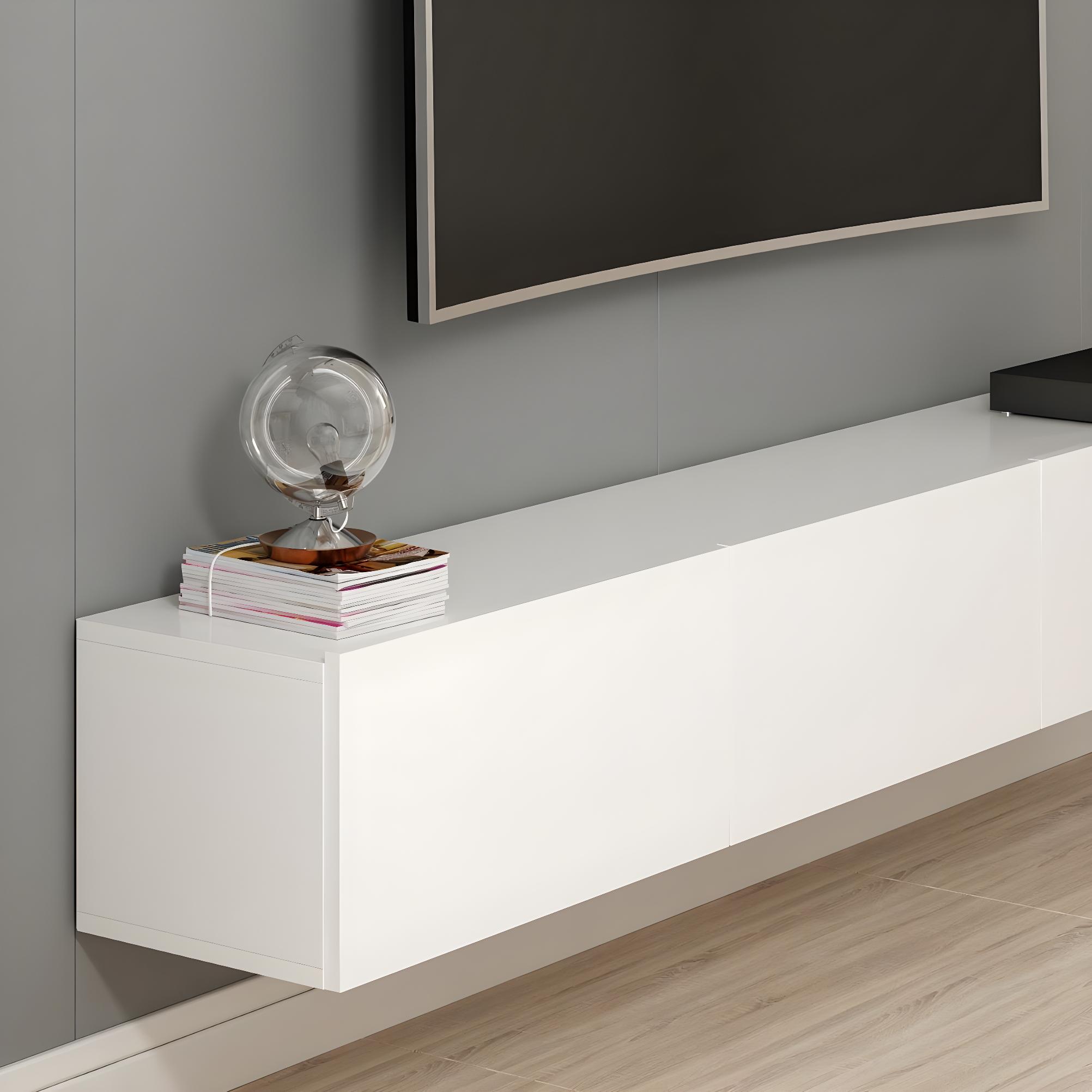 Mueble TV flotante con 3 puertas 180 Blanco 