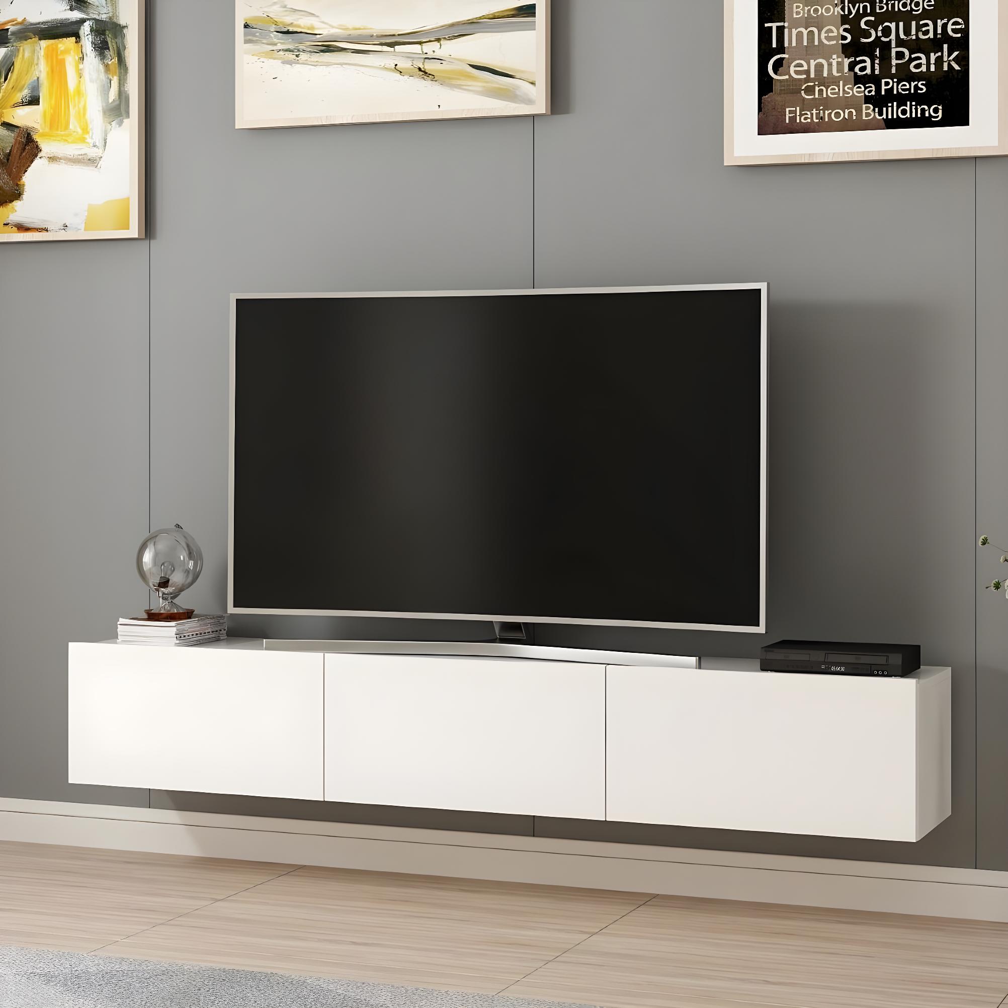 Mueble TV flotante con 3 puertas 180 Blanco 