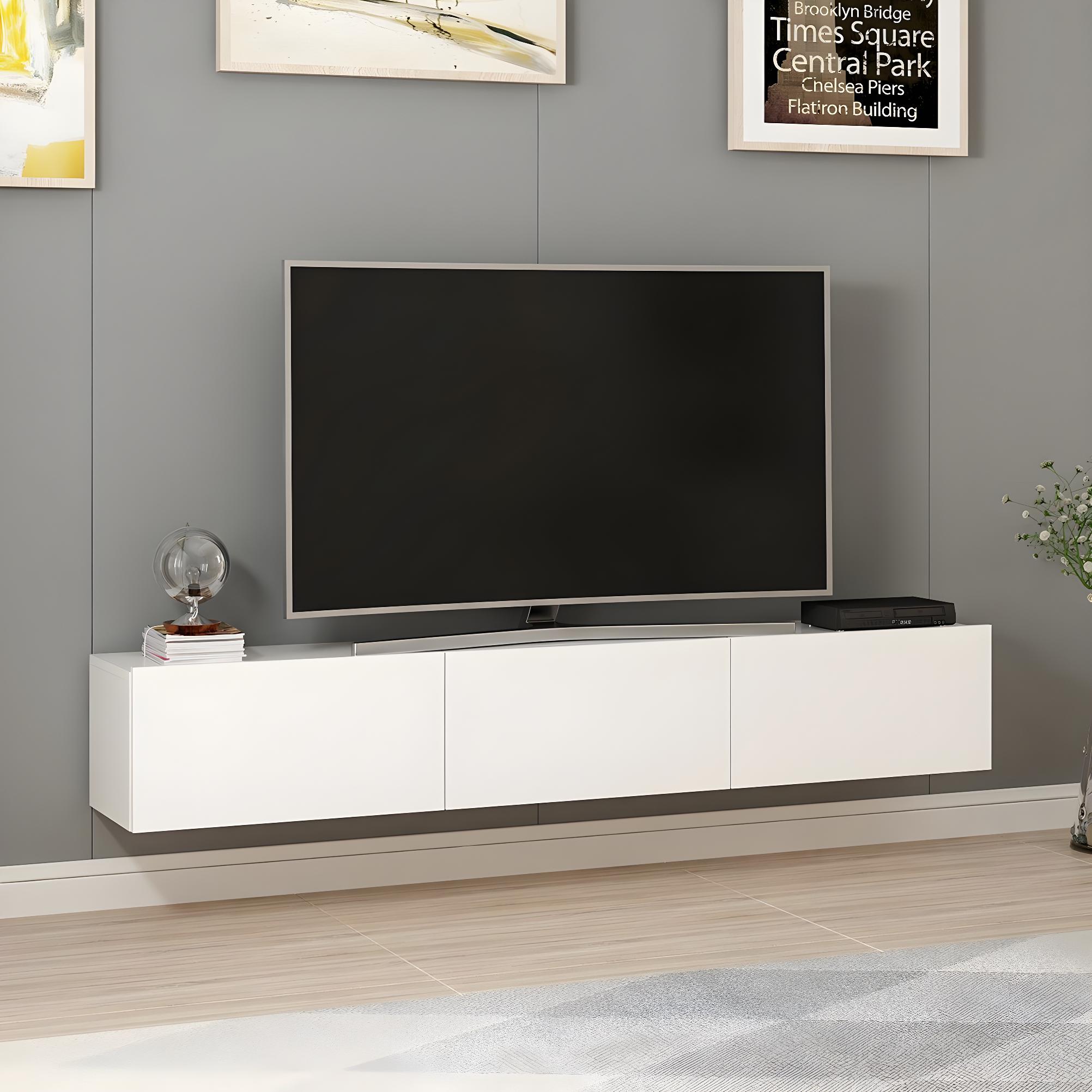 Mueble TV flotante con 3 puertas 180 Blanco 