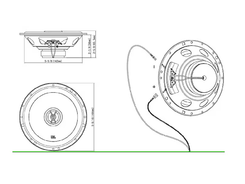 Altavoz Coaxial JBL Stage1621 para Auto 6-1/2 175 W 35 W RMS Color Negro