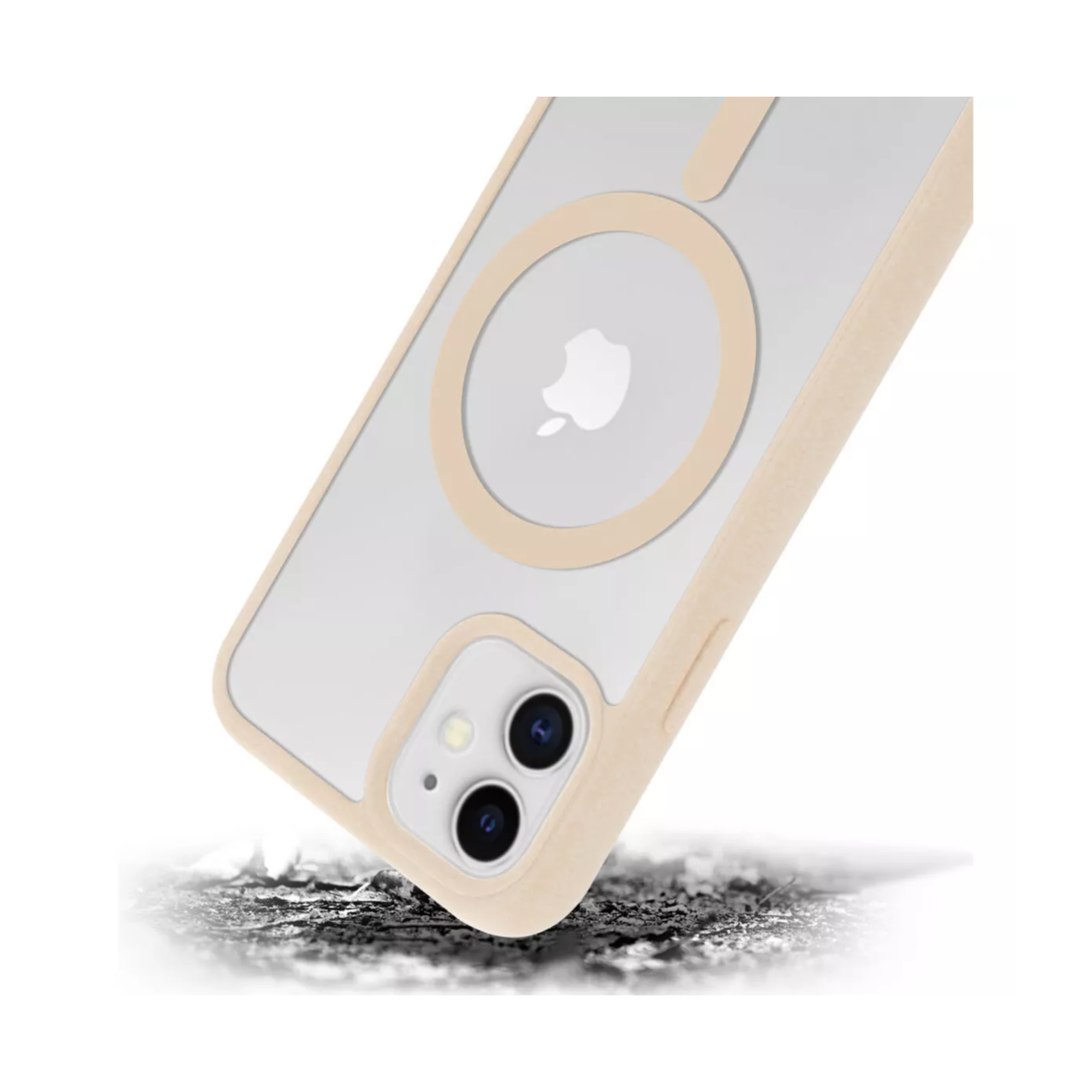 Mr. Gadgets Funda Transparente Color Titanio Del Desierto Arena Bronce Para iPhone 11 , Compatible Con Magsafe Silicona Acrilico Clear Color Case Carcasa