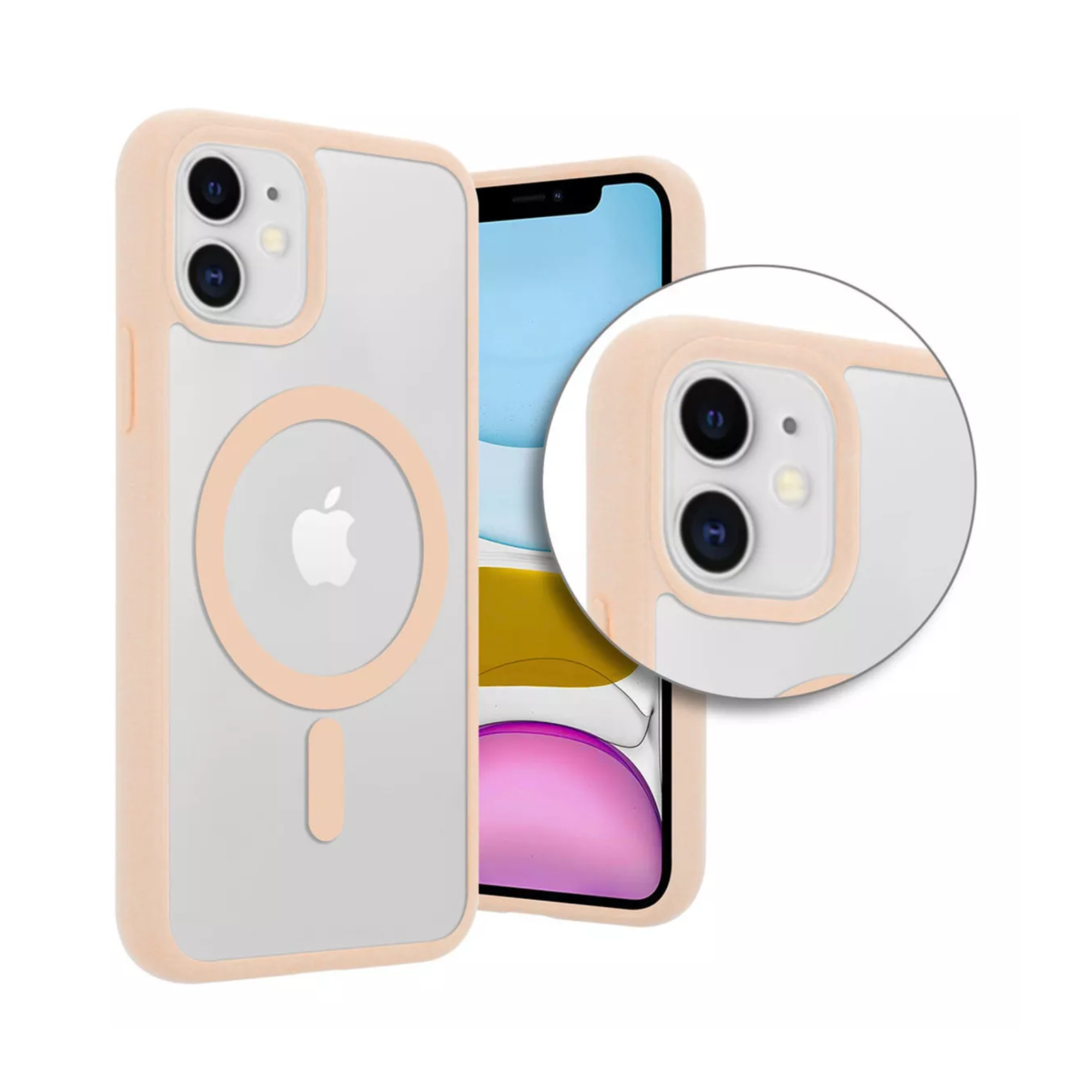 Mr. Gadgets Funda Transparente Color Titanio Del Desierto Arena Bronce Para iPhone 11 , Compatible Con Magsafe Silicona Acrilico Clear Color Case Carcasa