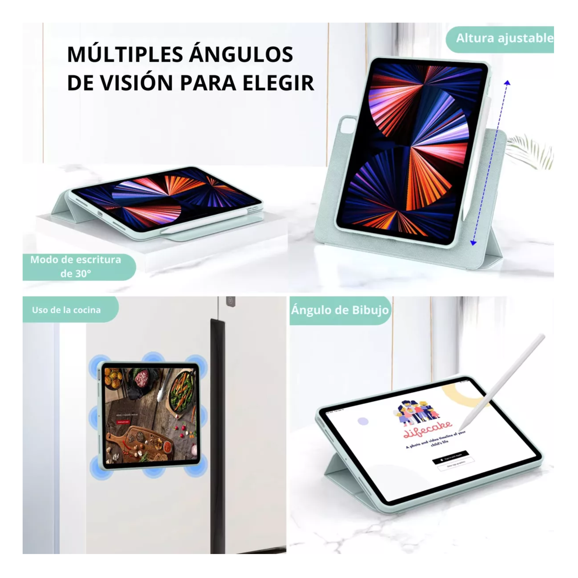 Funda Compatible con iPad Air 4th \ 5th (10.9")\ M2, Smart Cover 2 en 1 ,   Compatible con iPad Air M3 M3 (11") Color Negro