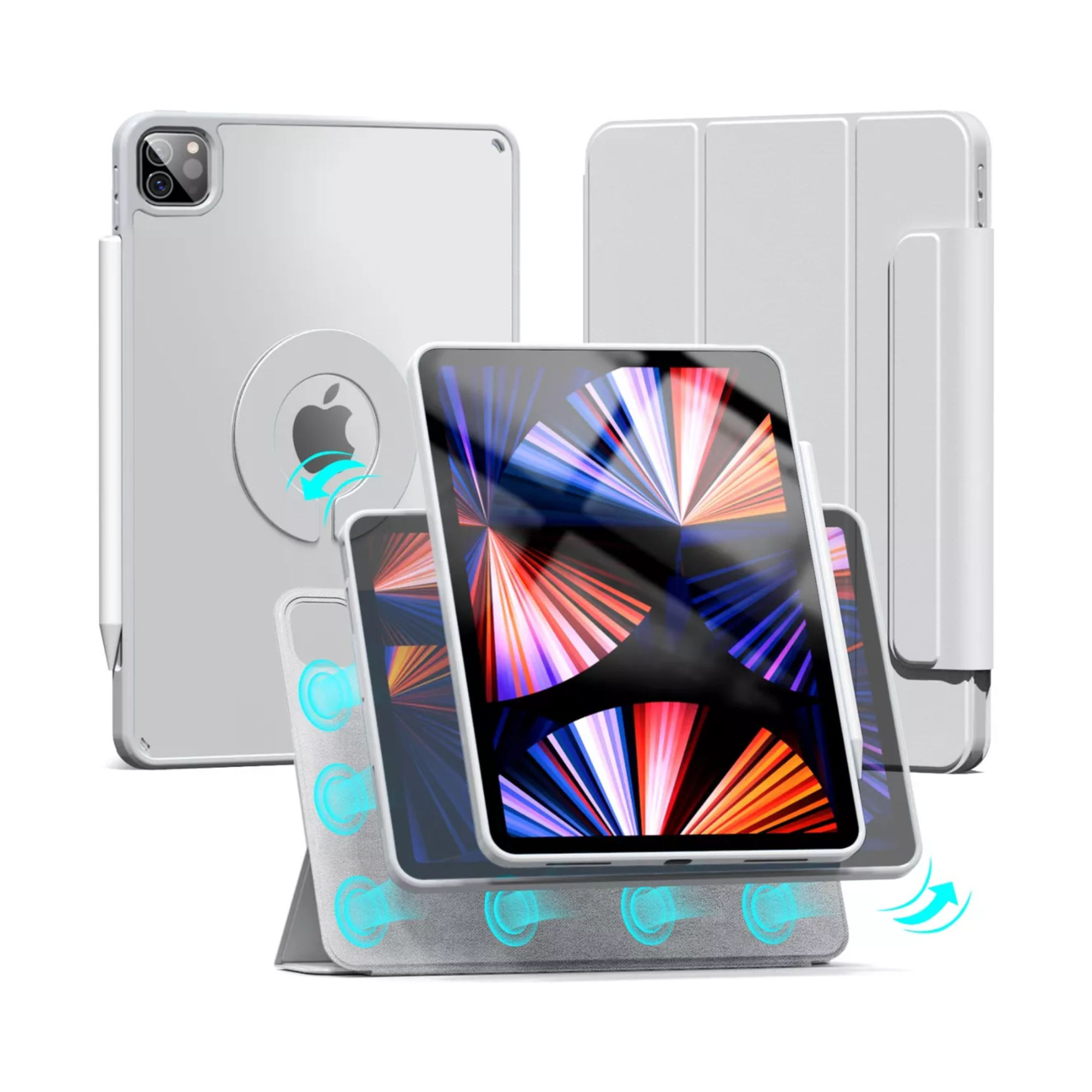Funda Compatible con iPad Air 4th \ 5th (10.9")\ M2,  Smart Cover 2 en 1 , Compatible con iPad Air M3 M3 (11")Color Gris