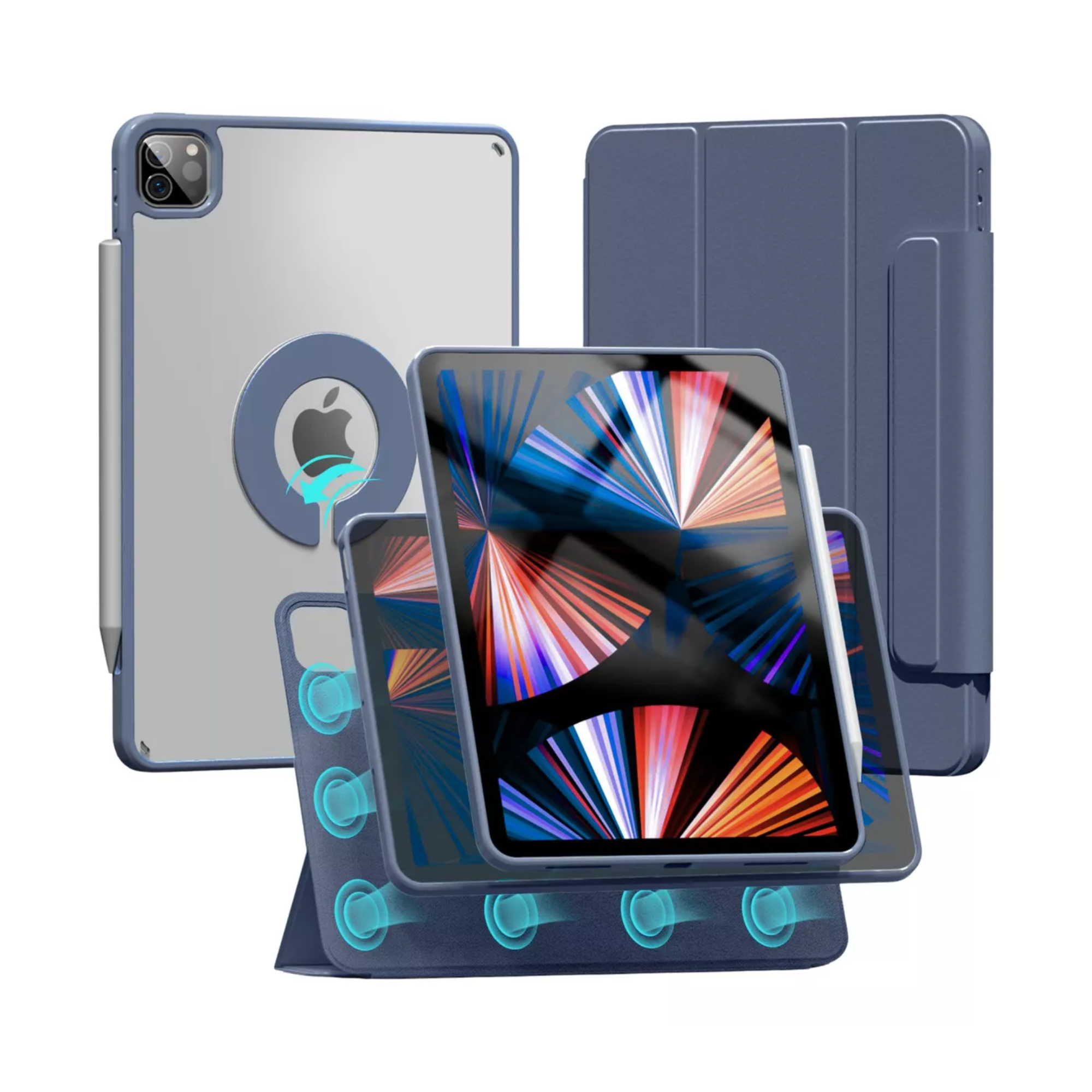 Funda Compatible con iPad Air 4th \ 5th (10.9")\ M2,  Smart Cover 2 en 1 , Compatible con iPad Air M3 M3 (11") Color Azul Marino