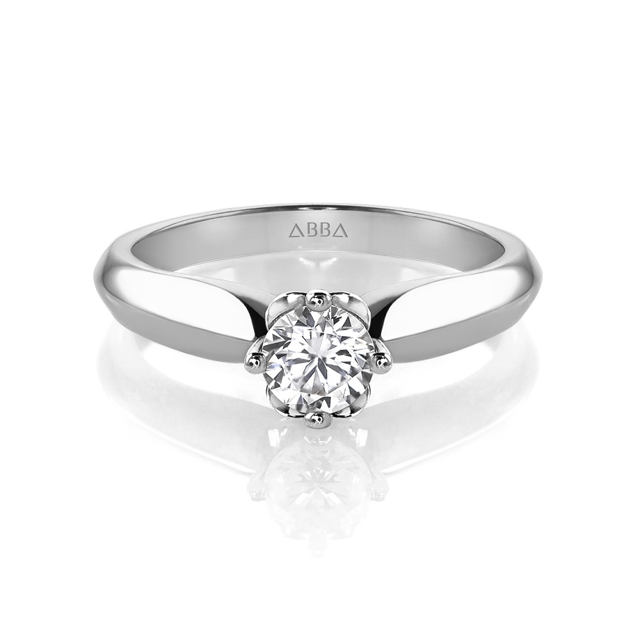 Anillo de Compromiso Oro 10K Blanco Romantico Abba Joyas