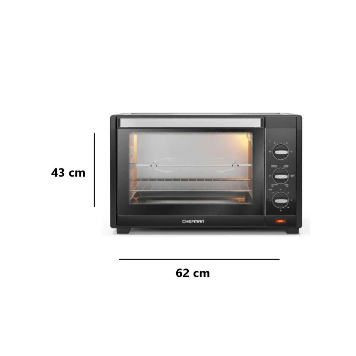 Horno Tostador de Convección Chefman 45 Litros Negro RJ25-M45BLACK