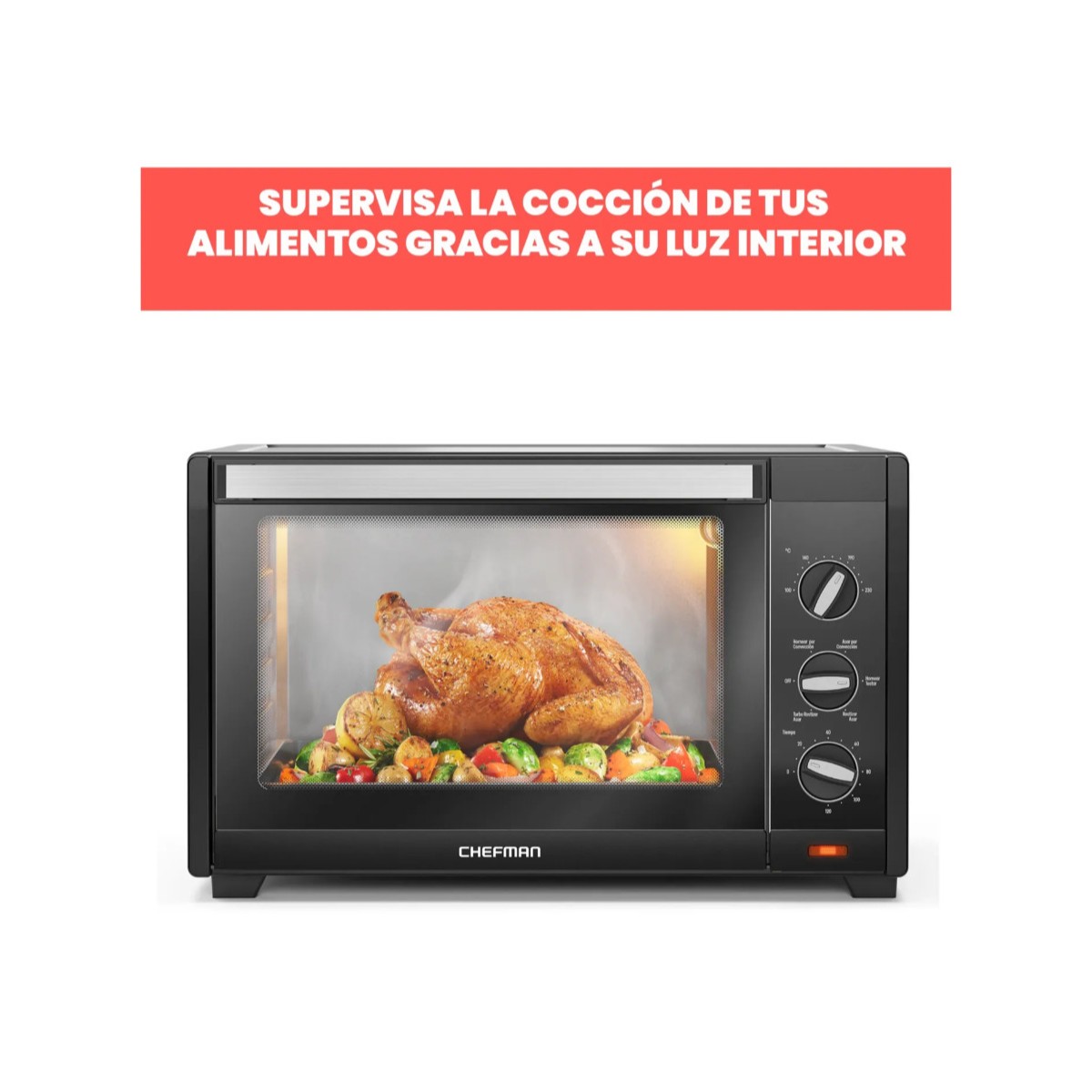 Horno Tostador de Convección Chefman 45 Litros Negro RJ25-M45BLACK