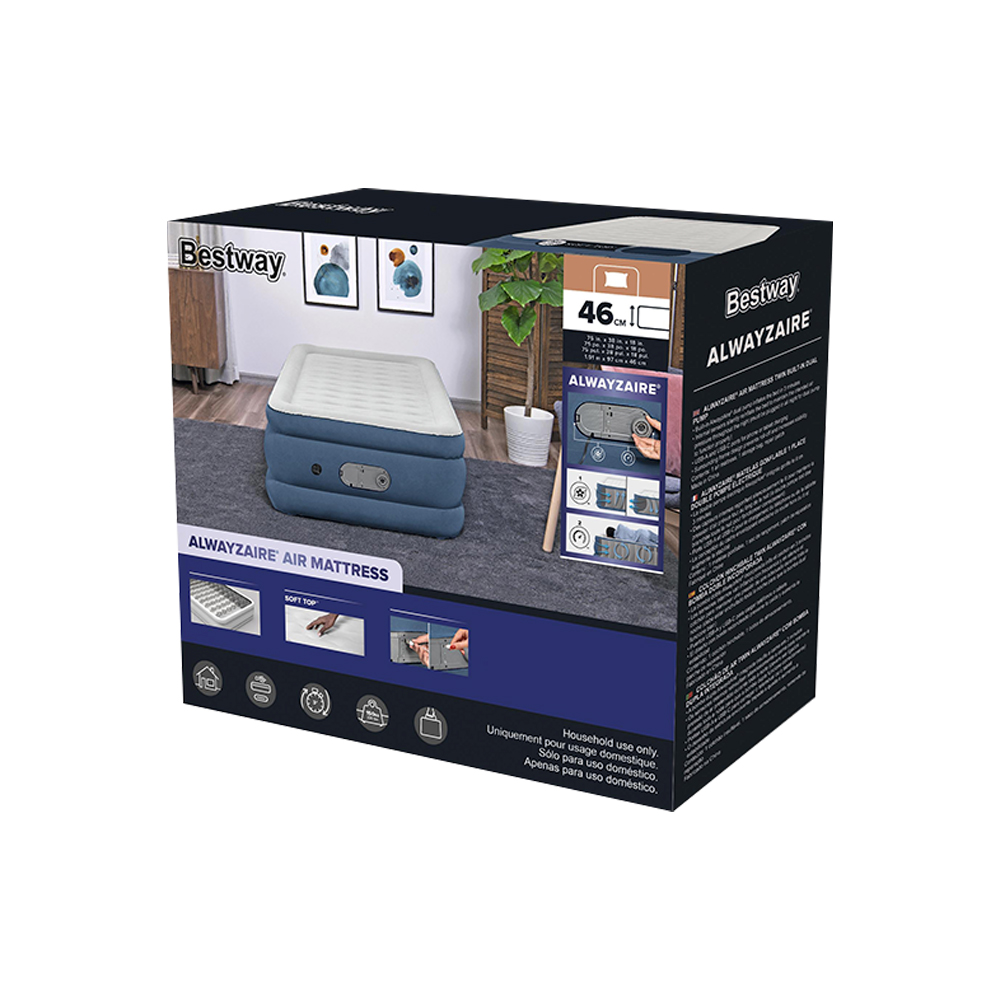 Colchon Inflable Individual Alwayzaire Bestway Con Bomba Int