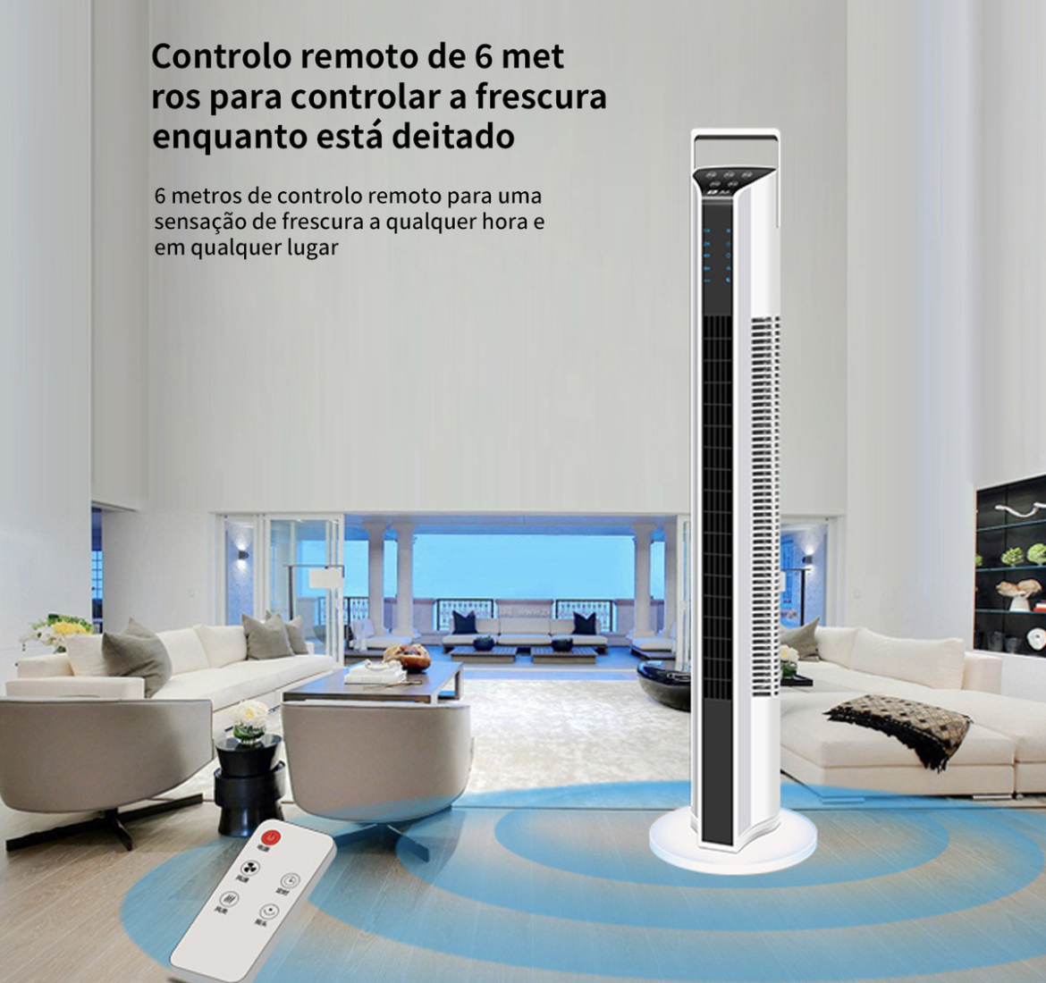 Ventilador Torre 115cm |remoto 6m, 10a Garantía , Ahorro Luz