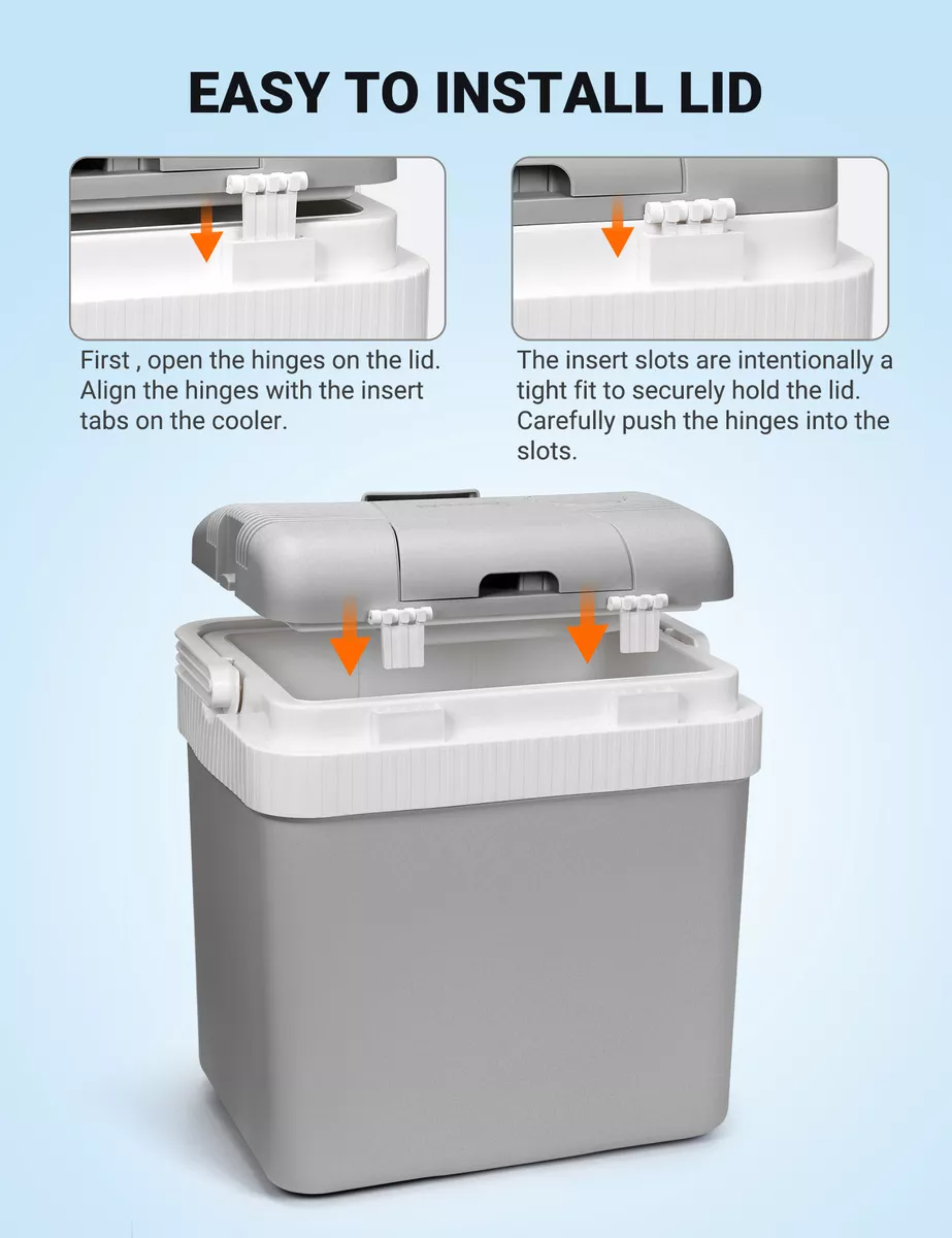 Hielera Camping Hielera Portátil Neveras Portátiles Mini Refrigerador Freezer Gris Para Autos Enchufe Dc