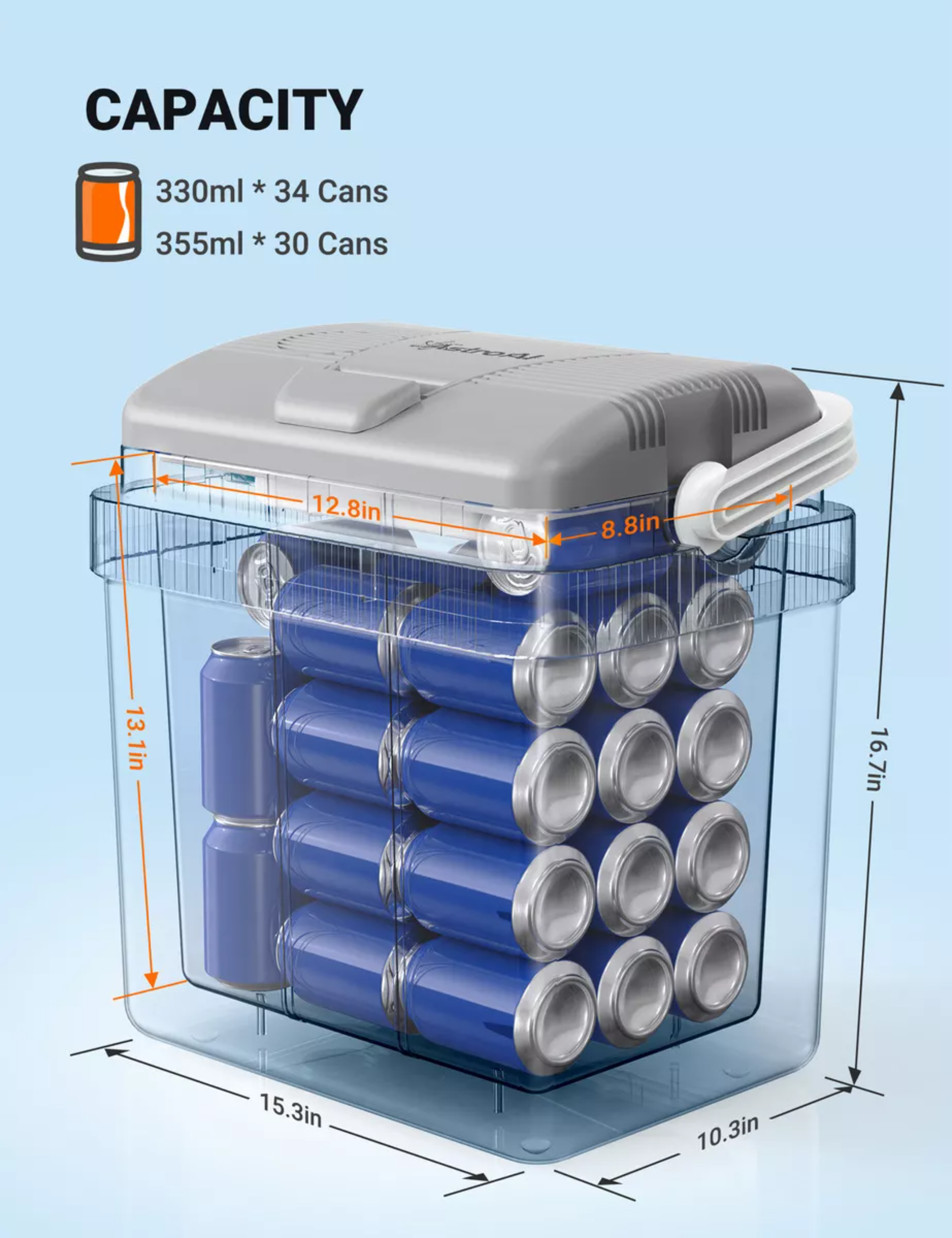 Hielera Camping Hielera Portátil Neveras Portátiles Mini Refrigerador Freezer Gris Para Autos Enchufe Dc