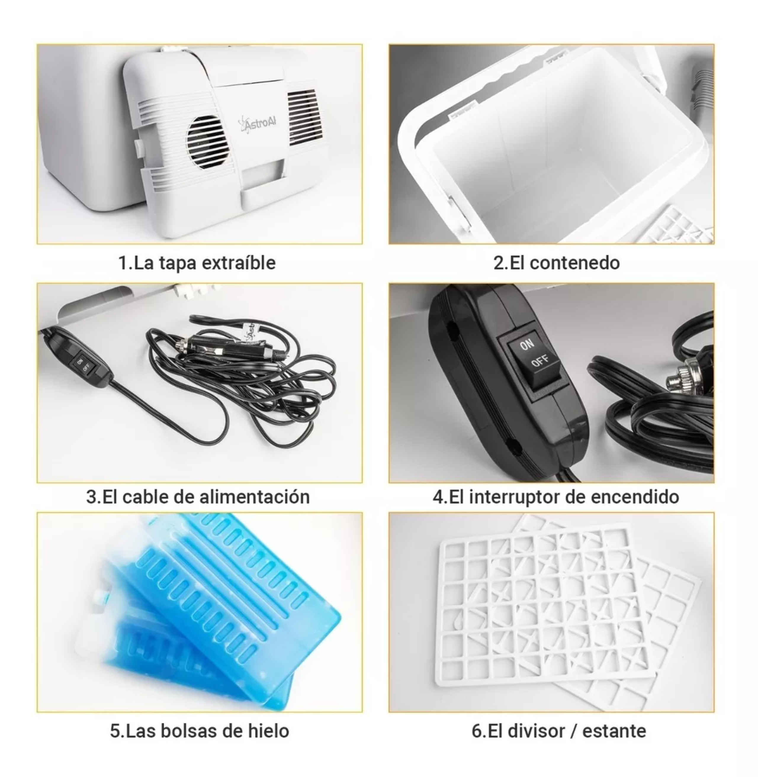 Hielera Camping Hielera Portátil Neveras Portátiles Mini Refrigerador Freezer Gris Para Autos Enchufe Dc