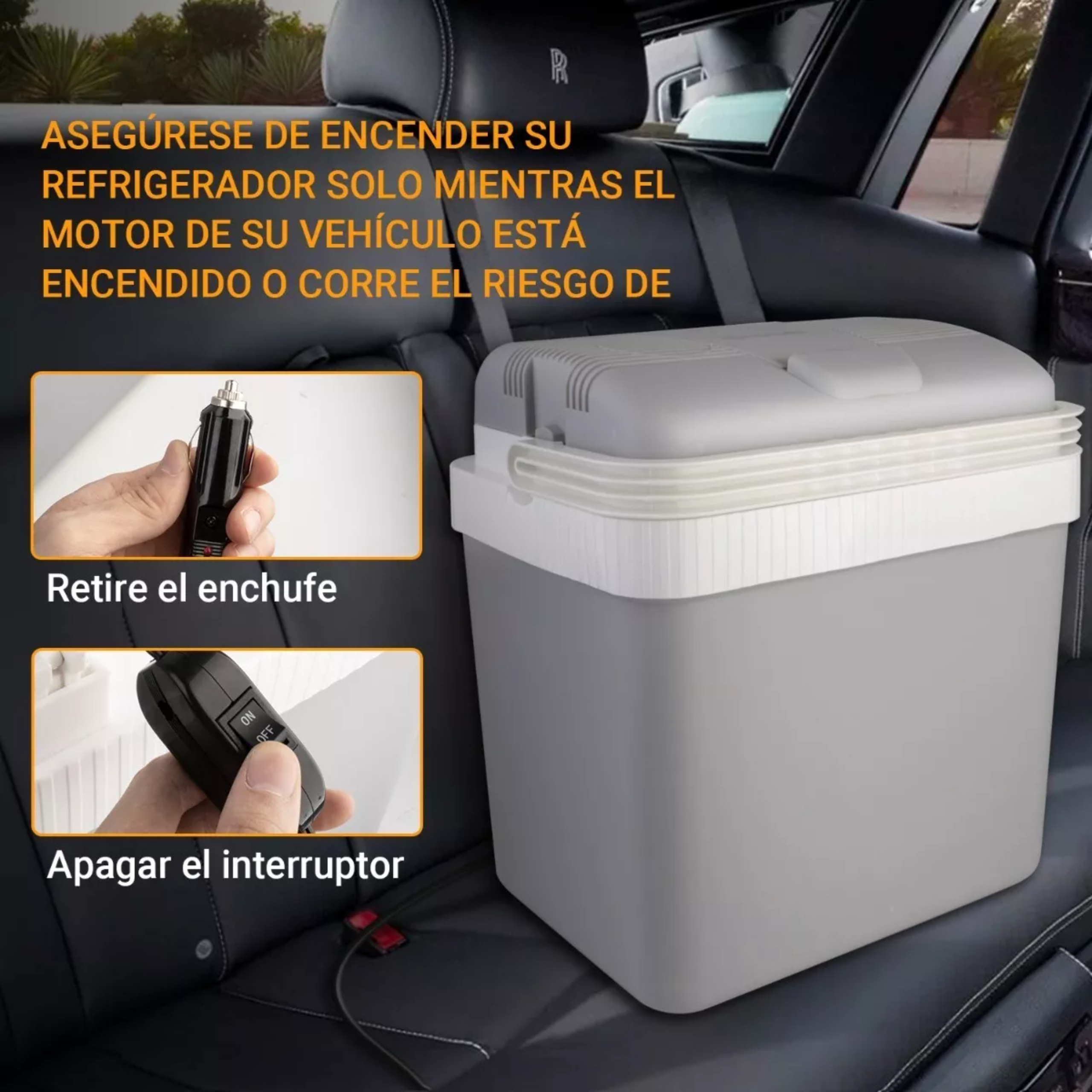 Hielera Camping Hielera Portátil Neveras Portátiles Mini Refrigerador Freezer Gris Para Autos Enchufe Dc